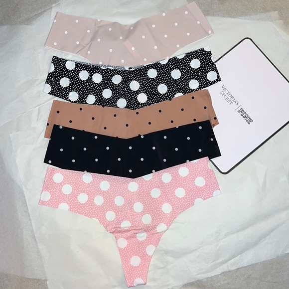 5pk Victoria's Secret THONG No Show Panties XL - Picture 1 of 15